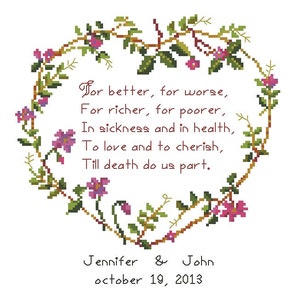 Wedding/Marriage/anniversary/matrimony/love Counted Cross Stitch Pattern/digital cross stitchPDF /instant download
