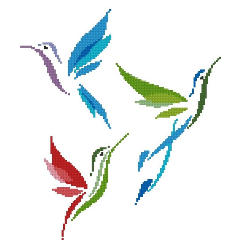 Bird/hummingbird/ Counted Cross Stitch Pattern Etsy