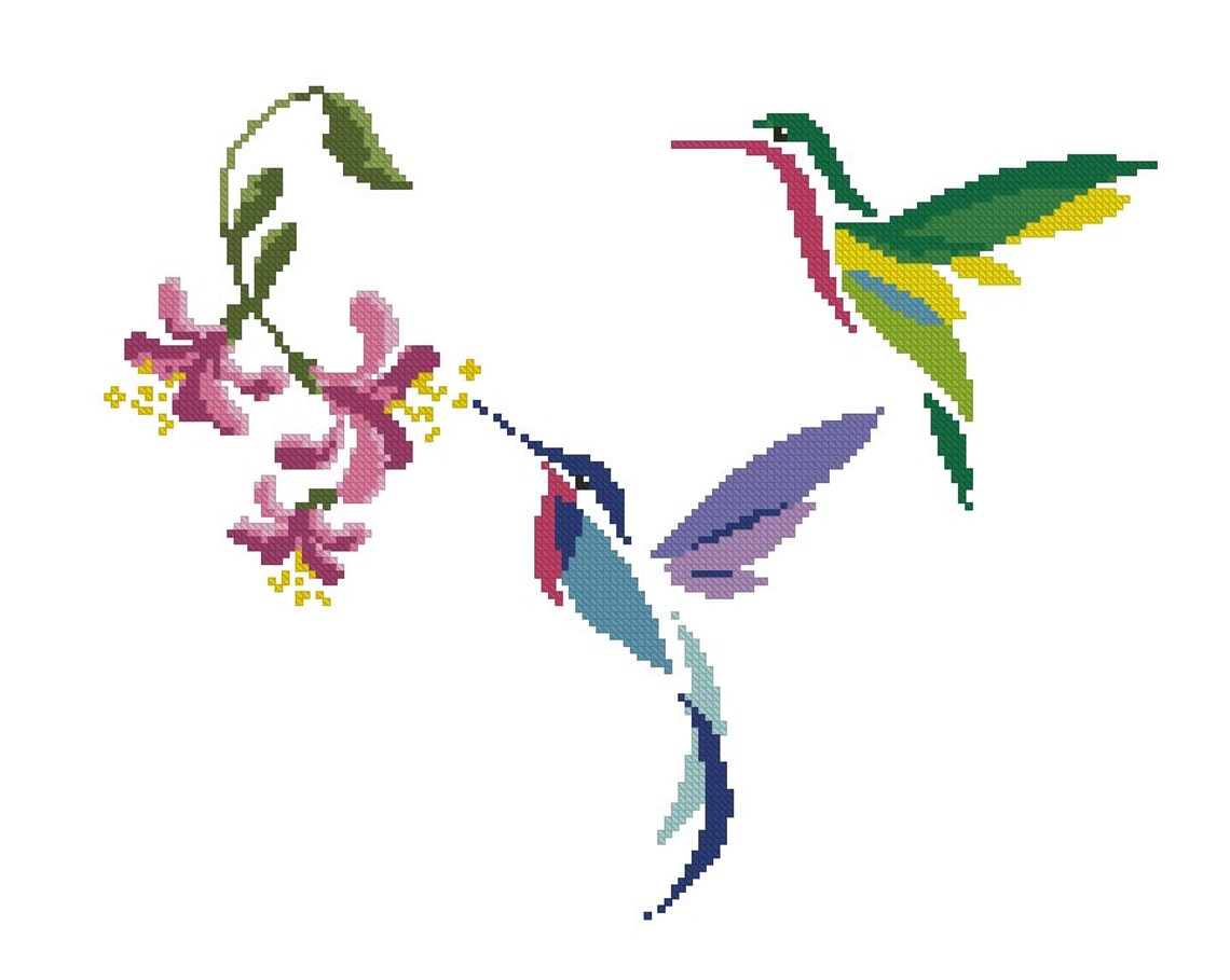 Bird/hummingbird/ Counted Cross Stitch Patternchart Etsy