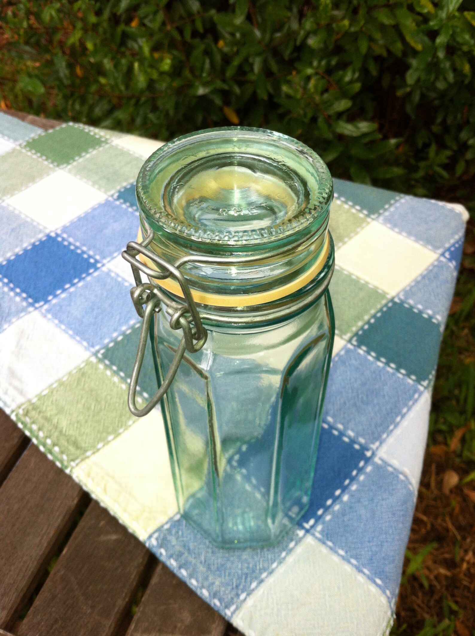 Vintage Octagonal Hermetic Glass Canning Jar with Metal Clasp Etsy