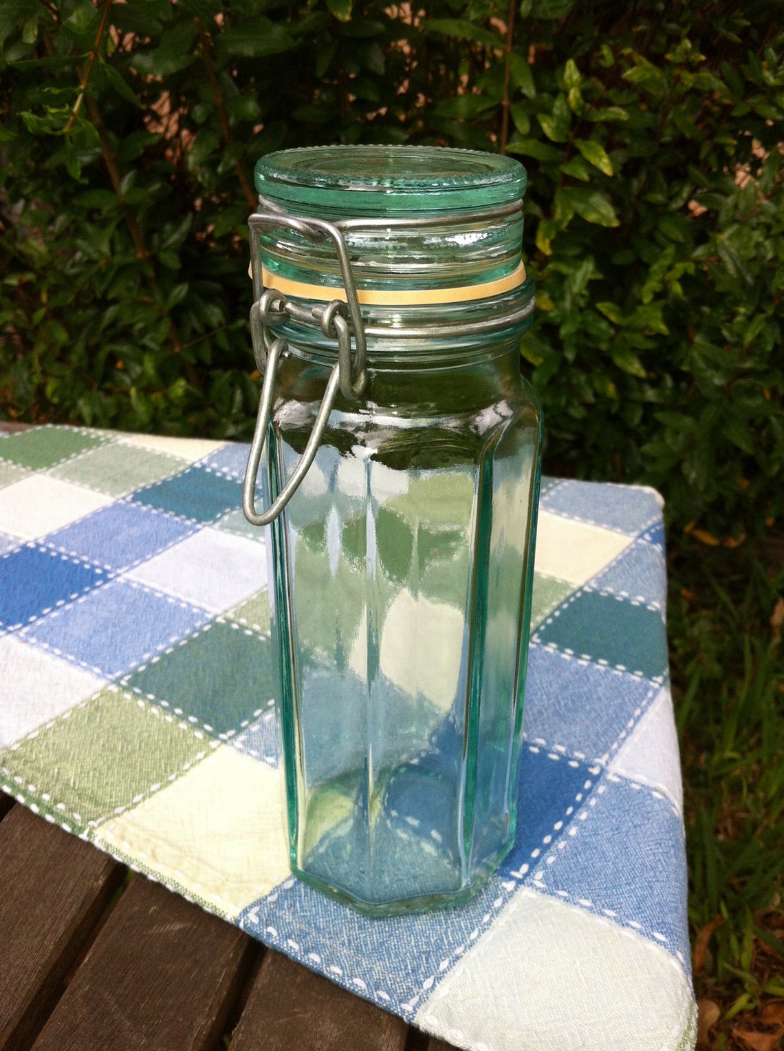 Vintage Octagonal Hermetic Glass Canning Jar with Metal Clasp Etsy