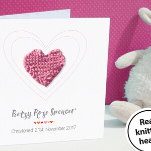Personalisierte Taufkarte | Taufkarte | Neue Baby Mädchen Karte | Handgemachte Sonderkarte | Baby Namenskarte | moderne Namen Datum | niedliche | Rosa