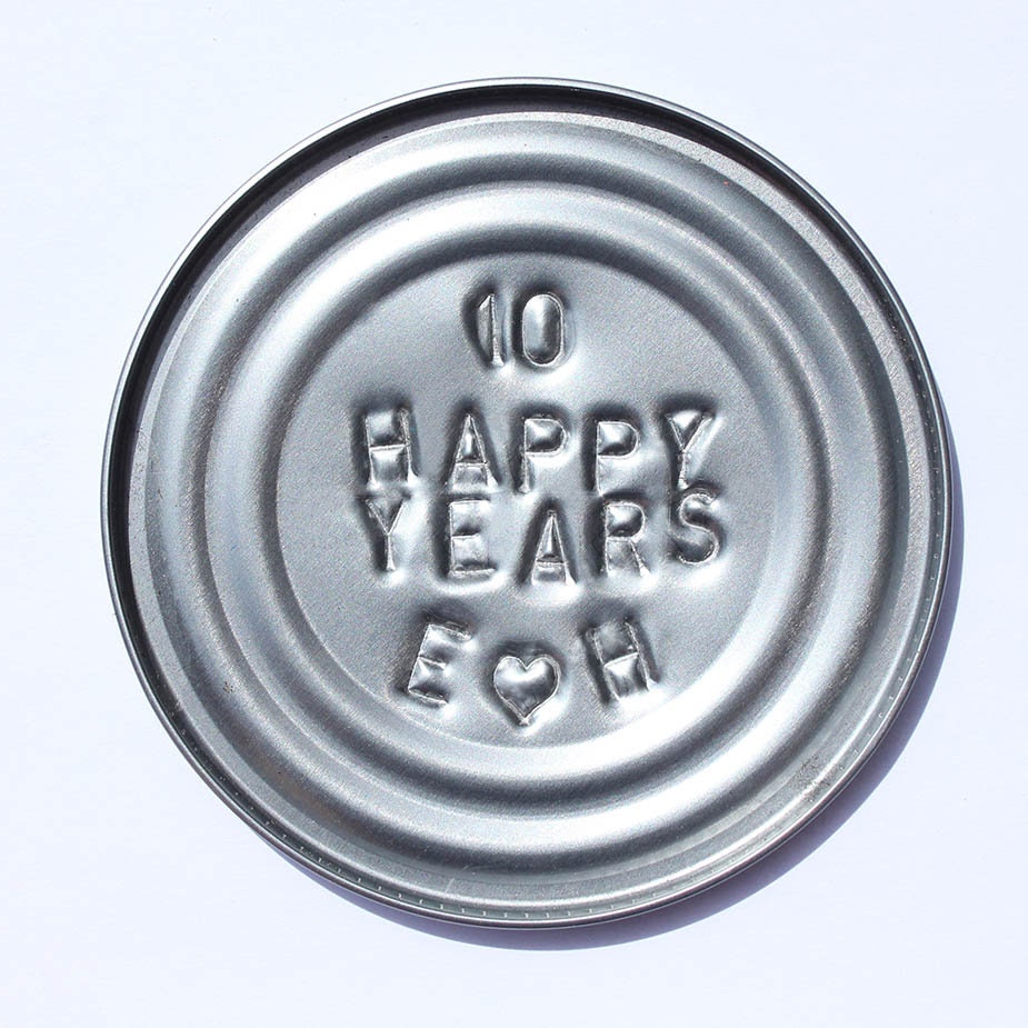 10th Anniversary Personalised Tin UNFRAMED | Tenth Wedding Anniversary ...