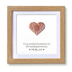 9th Anniversary gift Pottery married 9 years gift for him her personalised gift image 1