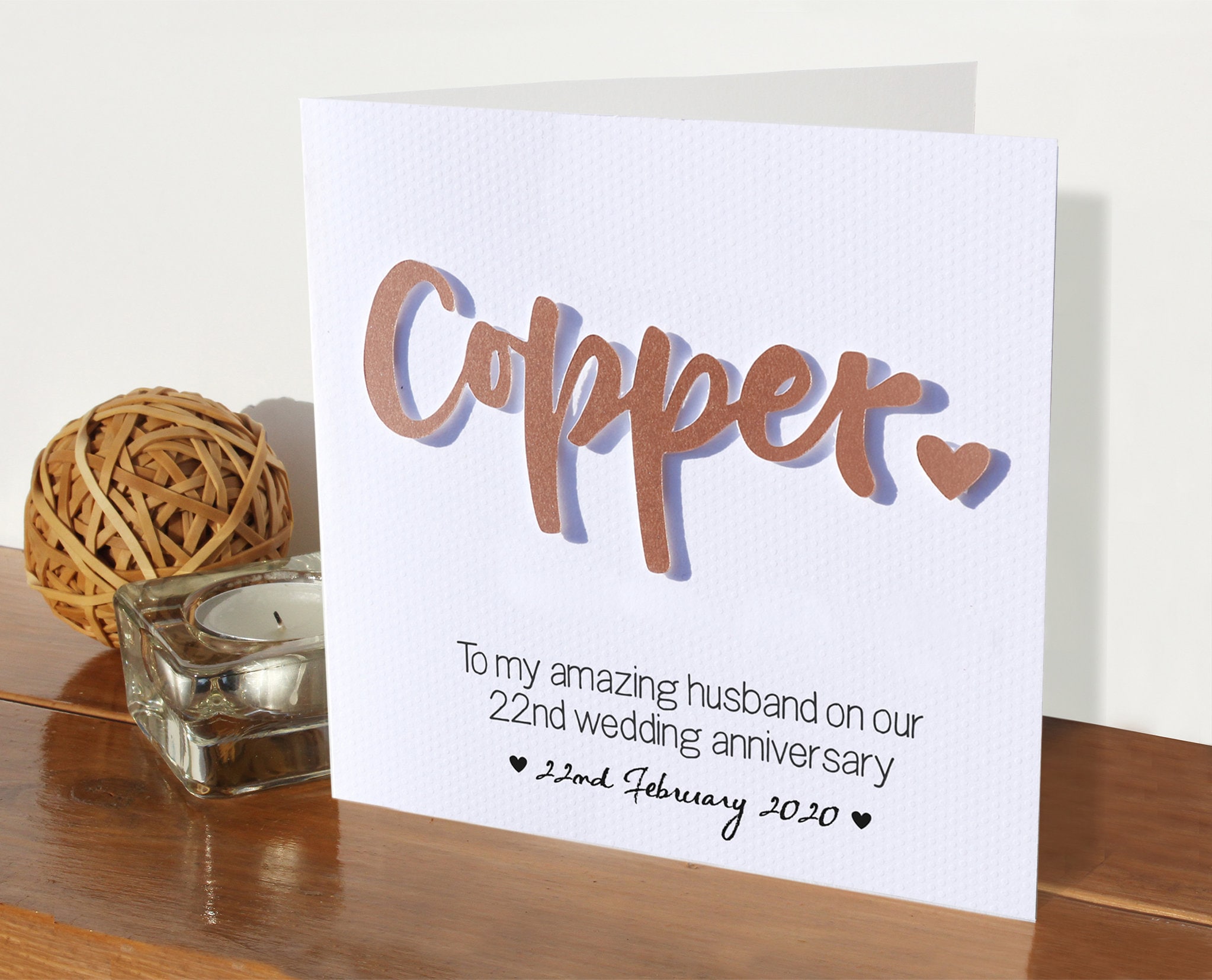 Copper Anniversary Card 22nd Anniversary Married 22 Years Etsy UK