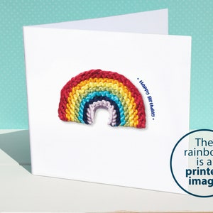 Tarjeta de cumpleaños de arcoíris / tarjeta de cumpleaños brillante / tarjeta de arcoíris tejida / tarjeta de cumpleaños gay / tarjeta de cumpleaños de novio / tarjeta de cumpleaños de novia