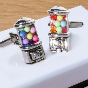 Gumball cufflinks 6th Wedding anniversary traditional sweets gift for him married 6 years birthday gift image 2