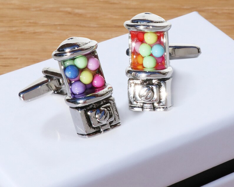 Gumball cufflinks 6th Wedding anniversary traditional sweets gift for him married 6 years birthday gift image 2