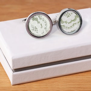 Manschettenknöpfe | Geschenk zum 13. Hochzeitstag | Verheiratet 13 Jahre | Geschenk für Ihn | echte Spitze | Luxus-Box