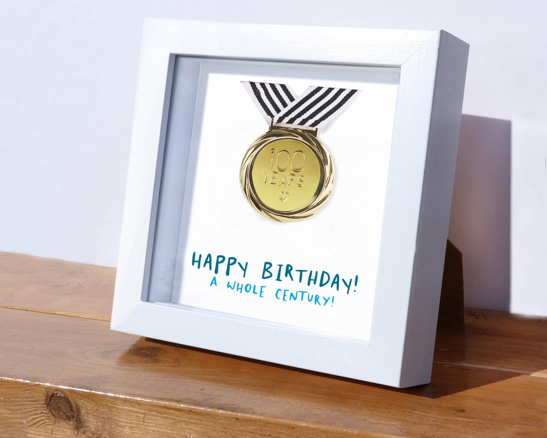 100th Birthday Framed Medal | 100 Years Old | Gift for Husband Him ...