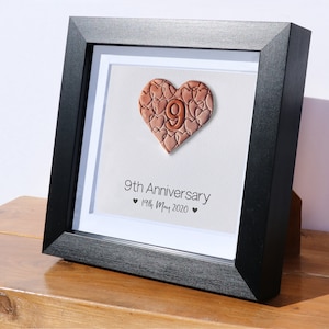 9th pottery anniversary frame | Married 9 years | gift for husband him wife her | personalised