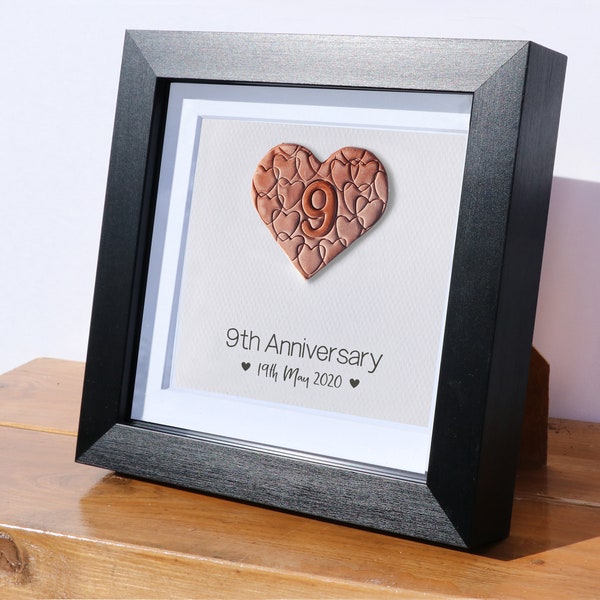9th pottery anniversary frame | Married 9 years | gift for husband him wife her | personalised
