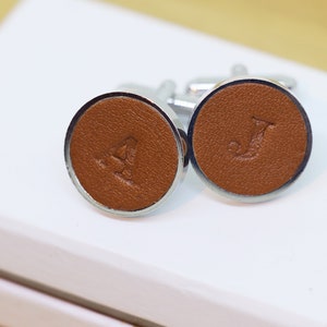 3rd wedding anniversary - Leather | personalised cufflinks | married 3 years | gift for him husband | birthday gift | stag do bachelor gift