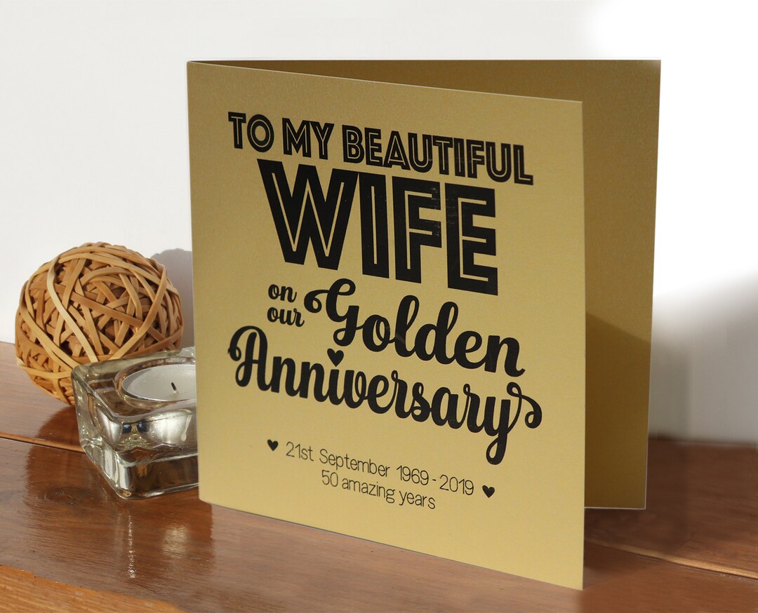 Golden Wedding Anniversary Card | Married 50 Years | Personalised Card ...