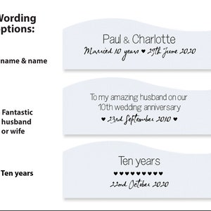 10th wedding anniversary card - personalised | 10 years married | Handmade tenth anniversary card | Personalized husband wife card |initials image 6