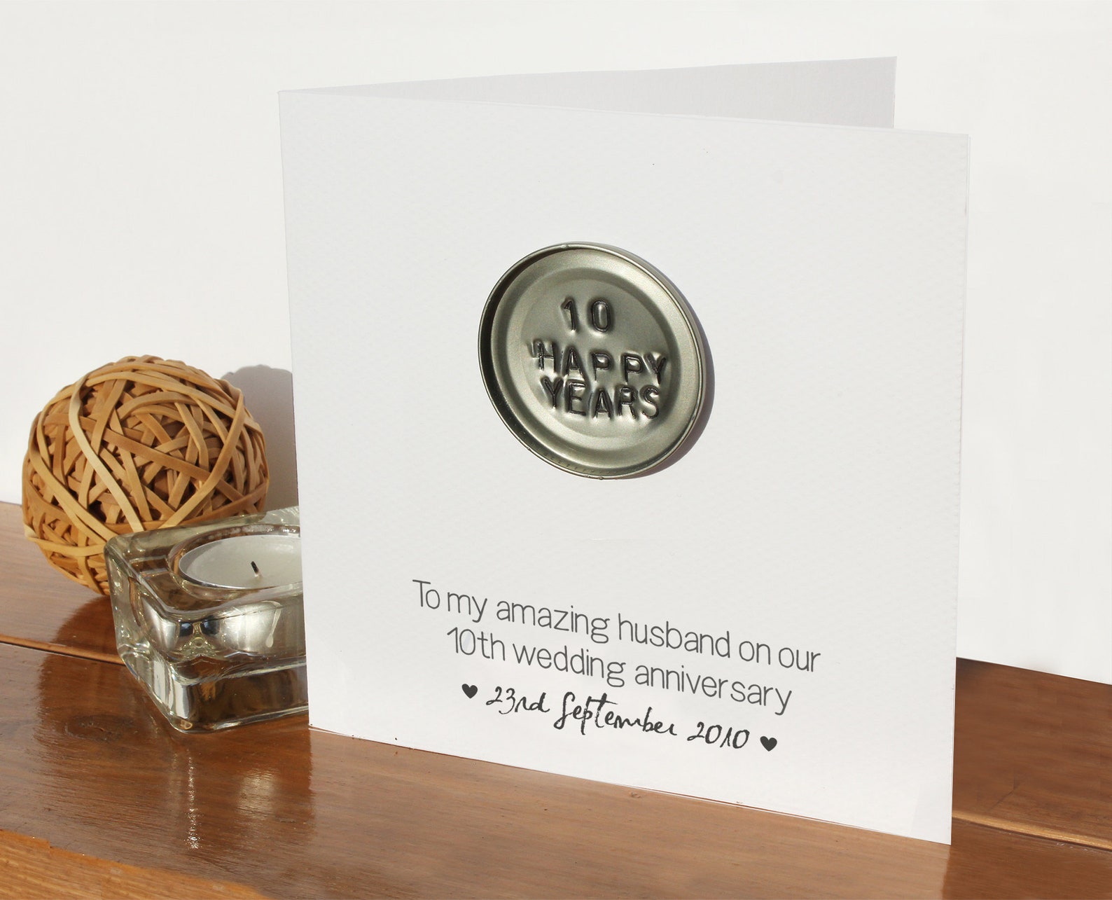 10th Wedding Anniversary Card Personalised 10 Years - Etsy UK