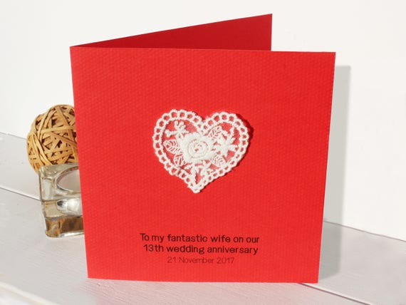 13 Carte Danniversaire De Mariage Personnalisee 13 Ans Etsy
