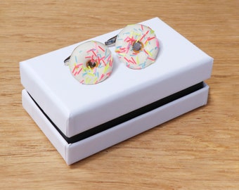 Donut cufflinks | food cufflinks | Doughnut | gift for him | novelty cufflinks | stocking filler stuffer | With box