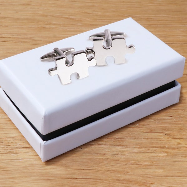 Jigsaw cufflinks | puzzle cufflinks | gamer cufflinks | missing piece | stocking filler | fathers day | with box