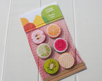 Fruit fridge magnets | kitchen decor | set 6 magnets | Stocking stuffers | fridge decoration | stocking fillers | housewarming gift