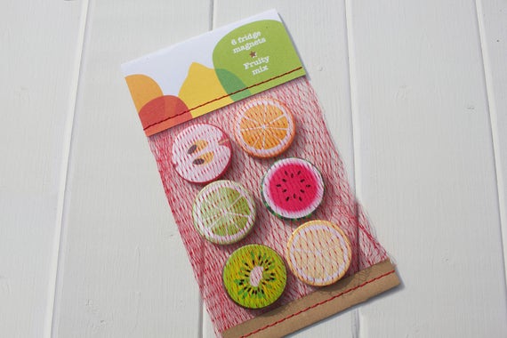 Fruit Fridge Magnets Kitchen Decor Set 6 Magnets Stocking Stuffers Fridge Decoration Stocking Fillers Housewarming Gift