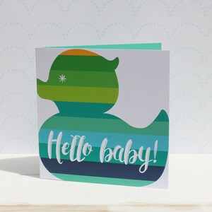 Cartão de bebê pato azul, cartão de bebê novo pato, cartão de novos pais, cartão de bebê azul, cartão de recém-chegado, cartão de boas-vindas ao bebê, cartão de nova mamãe e papai