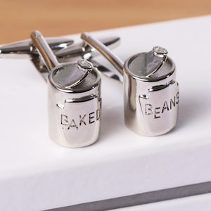 Gemelos del décimo aniversario de bodas - TIN / décimo / frijoles horneados gemelos novedosos / joyas / regalo para él marido socio / lindo regalo