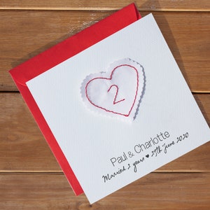 2nd Wedding Personalised Anniversary Card - Cotton | 2 Years Married ...