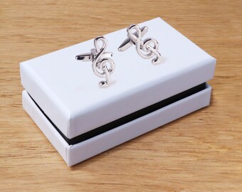 Treble clef cufflinks | Music cufflinks | Musician cufflinks | with box