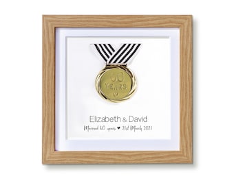 60th wedding anniversary gift - MEDAL | married 60 years | framed medal | gift for husband wife | special gift | personalised 60th