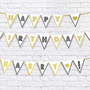 PRINTABLE digital file - custom birthday banner, personalised party sign, personalised banner, adults birthday banner, US paper, A4 paper