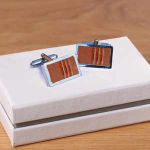 Leather cufflinks | 3rd wedding anniversary gift | married 3 years | gift for him | real leather | luxury box