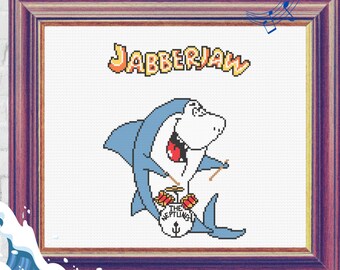 Jabberjaw Drumming Patrón de punto de cruz contado ~ Jabberjaw & The Neptunes 1980s Cartoon ~ Descarga instantánea en PDF