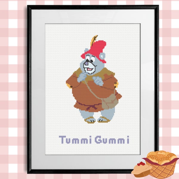 Hungry Tummi Gummi Counted Cross Stitch Pattern ~ The Adventures of the Gummi Bears 1980s Cartoon ~ Instant PDF Download