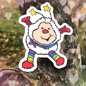 Twink Sprite Aufkleber, Kreuzstich Aufkleber, 1980er Jahre Cartoon, 80er Jahre Kunst, Regenbogen Brite Aufkleber, Laptop Aufkleber, Gen X Geschenk - KOSTENLOSER VERSAND