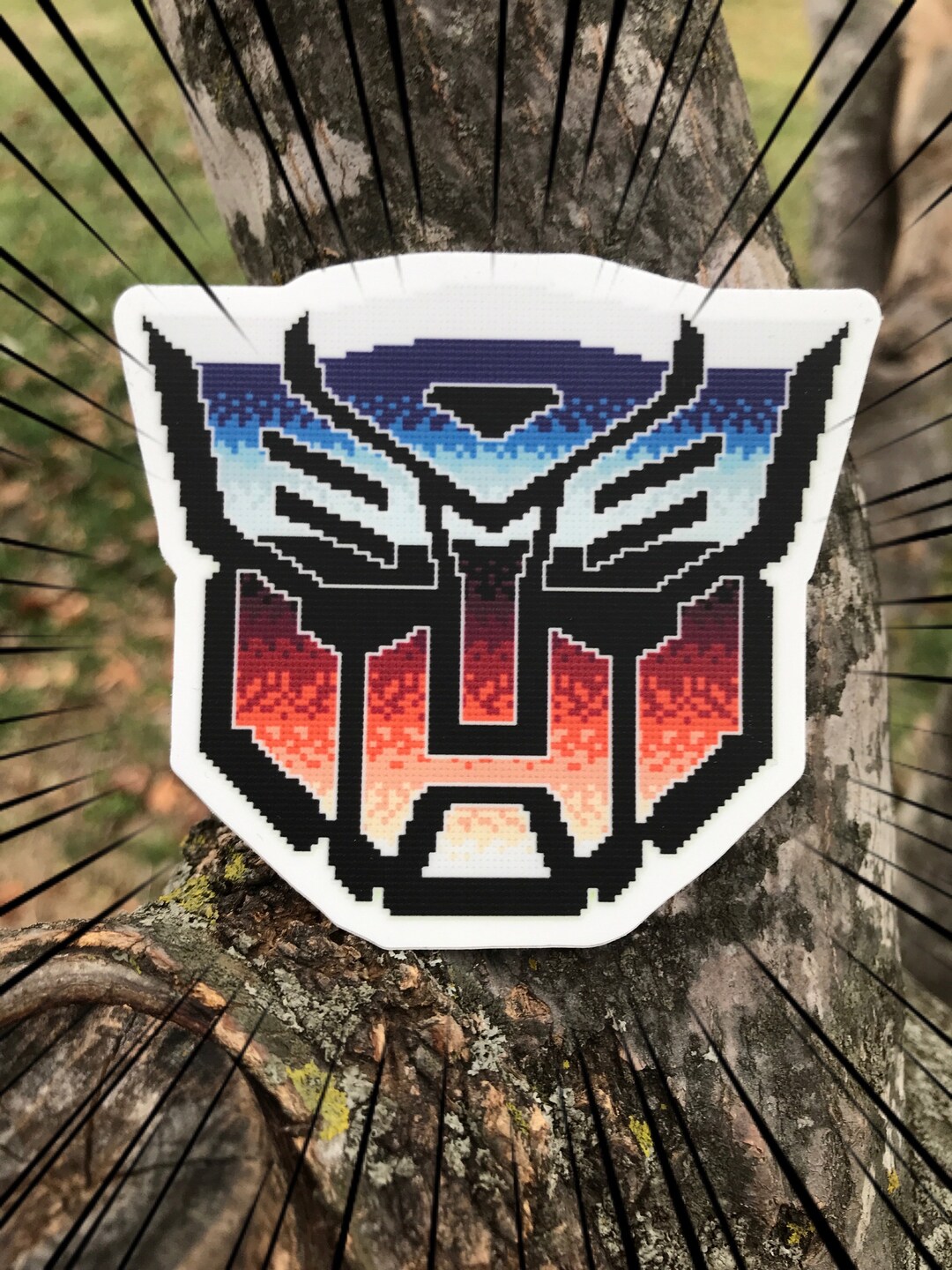 Autobots Logo Sticker: Vintage 80s Cross Stitch Transformers Decal - Etsy