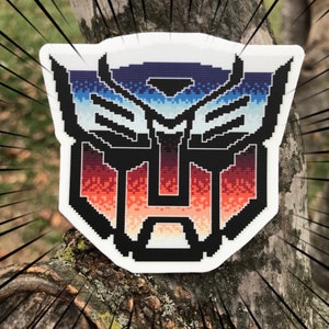 Autobots Logo Aufkleber, Kreuzstich Aufkleber, 1980er Jahre Cartoon, Transformations Aufkleber, Laptop Aufkleber, Gen X Geschenk - KOSTENLOSER VERSAND