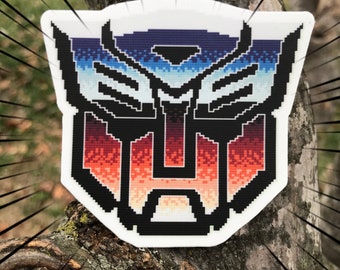 Autobots Logo Sticker: Vintage 80s Cross Stitch Transformers Decal