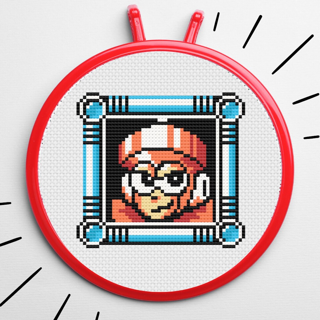 Mega Man Pattern Megaman 3 Top Man Cross Stitch Pattern: Vintage Gaming Art (PDF ...