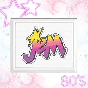 Jem Logo Kreuzstichmuster ~ Jem & The Holograms 80er Jahre Cartoon ~ Instant PDF Download