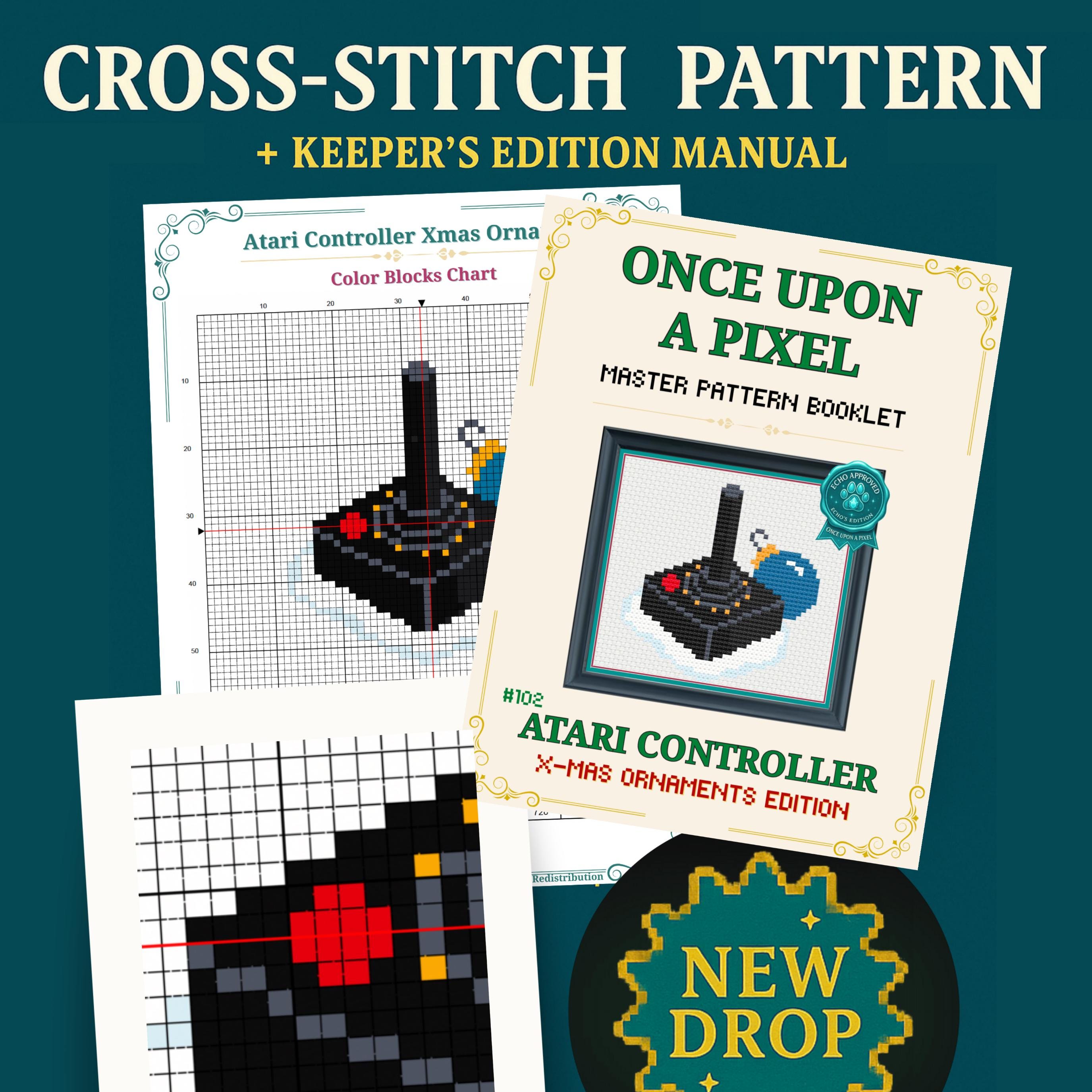 Atari Joystick Ornament Cross-stitch Pattern • Retro Gamer Pixel Decor ...