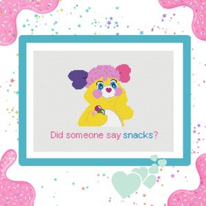 Potato Chip Popple Counted Cross Stitch Pattern ~ Did Someone Say Snacks? ~ Instant PDF Download
