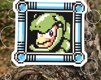 Pegatina de Megaman 3 Snake Man: vinilo de dibujos animados de los 80 para punto de cruz