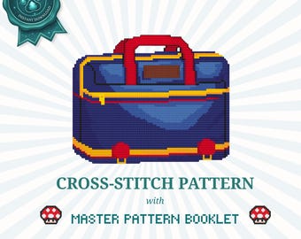 Patrón de punto de cruz para funda de consola NES: bolsa de viaje para videojuegos retro, decoración del hogar (PDF) / Nostalgia de gamer vintage