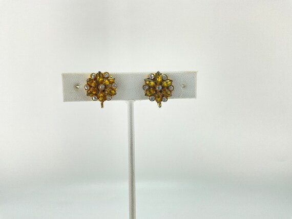 Vintage Dainty Floral Crystal Earrings,  Vintage … - image 7