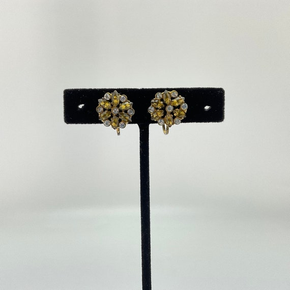 Vintage Dainty Floral Crystal Earrings,  Vintage … - image 3