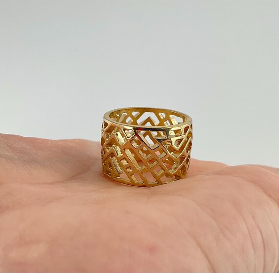 Gold Geometric Modern Statement Ring - image 7
