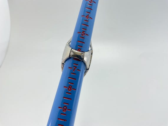 Modern Silver Plated Statement Ring: Geometric St… - image 6