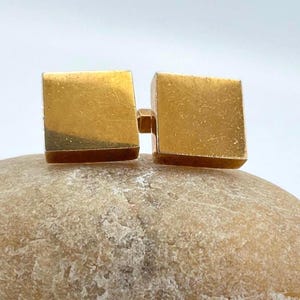 Vintage SWANK, Square Gold Plated Cuff Links, Mid Century Modern, Gift for Him, Fathers Day gift, Dad Gift