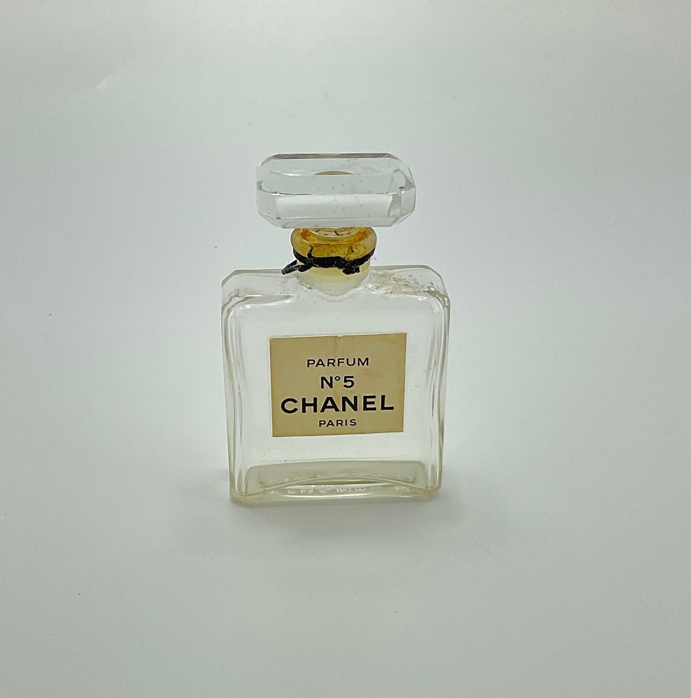 ❤️CHANEL PIN BROOCH No.5 Perfume Bottle Clear Gold Plated Badge Miniature 